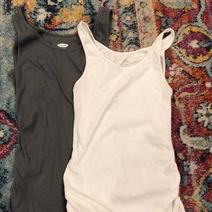 Old Navy Maternity Tanks in White and Gray
